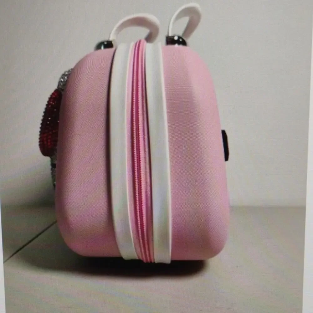 Hello Kitty Hard-Shell Travel Cosmetic Case with Mirror & Luggage Strap